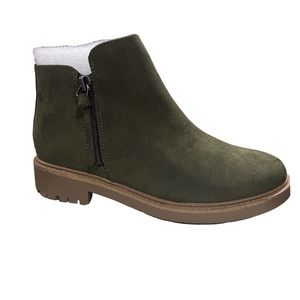 Easy Spirit Women’s Size 6 Saige Olive Zip Ankle Boots Microfiber, Comfort, Shoe